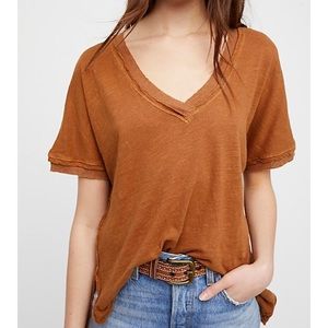 Free People Take Me tee XS Caramel worn once
